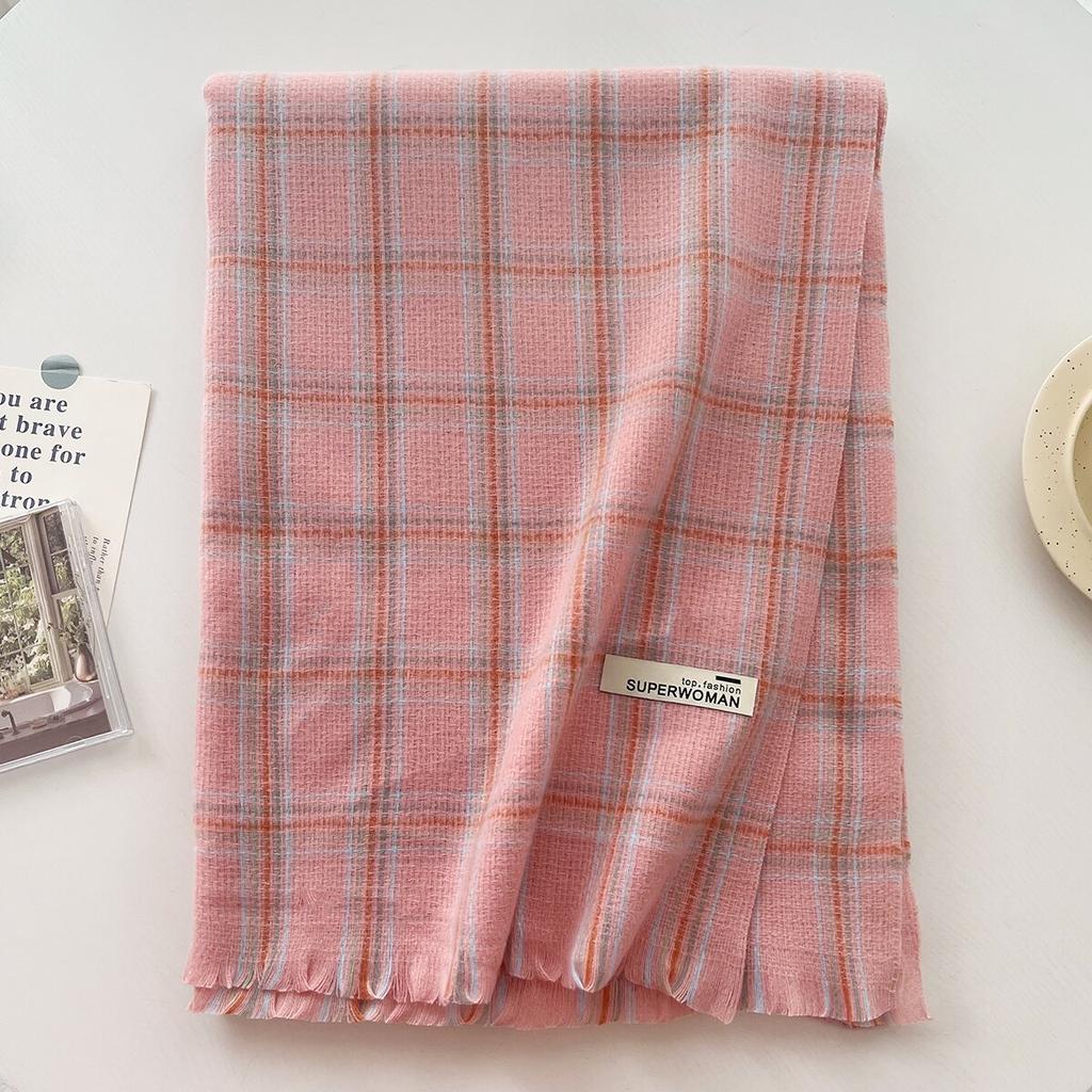 Clearance Retro Plaid Scarf Autumn and Winter Warm Shawl High-end Atmosphere Scarf Korean Women Outside with New Models