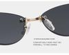Retro Cat Eye Frameless Sunglasses for Women & Men – Trendy European American Fashion Street Style Glasses