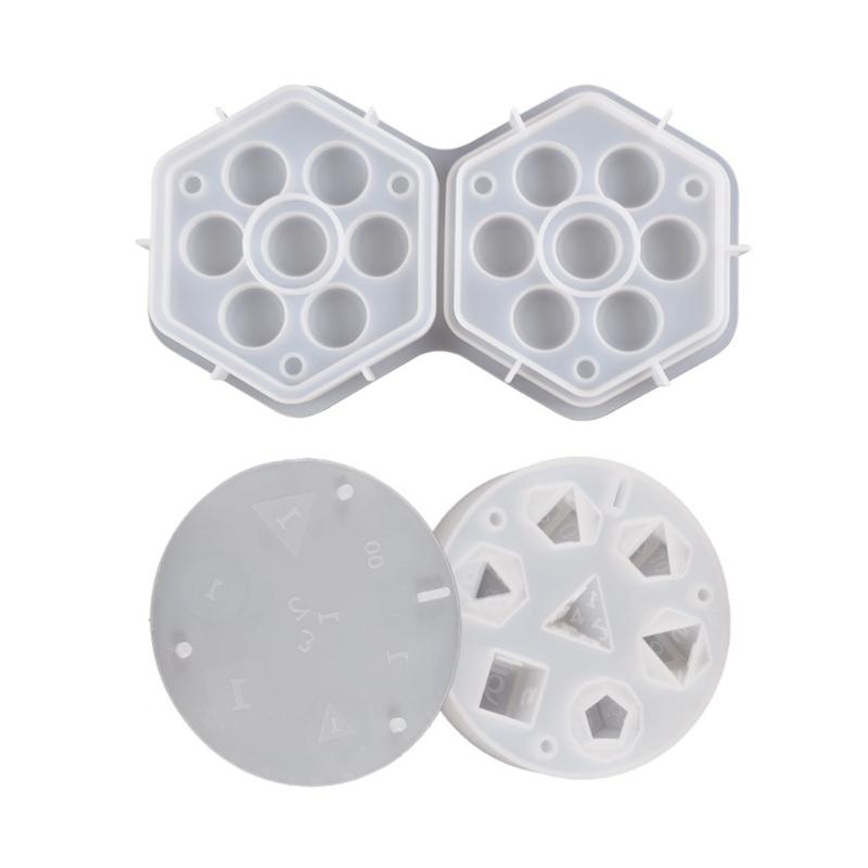 7 Formen Würfel Quadrat Dreieck Würfel Form Würfel Digitales Spiel Silikonform Kristall Epoxidharz Form mit Aufbewahrungsbox