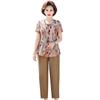 Mom's Summer Chic Two-Piece: Stylish Short-Sleeved T-shirt & Top for Elderly Women
