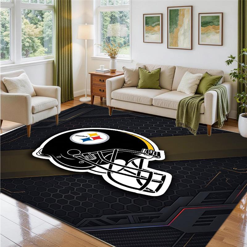 Covor din Catifea Cristal cu Design Pittsburgh Steelers Covoraș Decorativ Moale pentru Dormitor Intrare