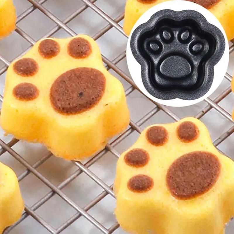 Cat Paw Cake Mold, Non-stick Aluminum Mini Cake Pan, Baking Tool, Household Kitchen Accessory, Easy-to-unmold Mold