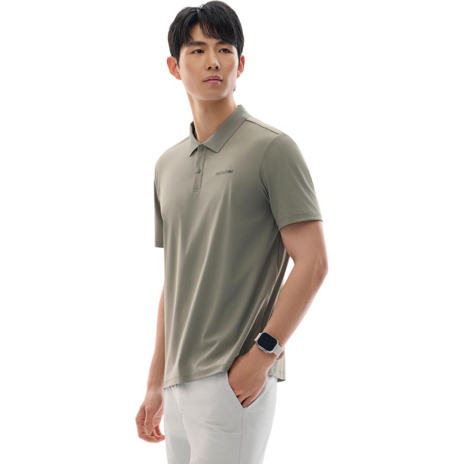 Anta Comfortable Casual Simple Versatile Letter Print Short Sleeve Polo Shirt Men tops Basic-Black 952527138-5