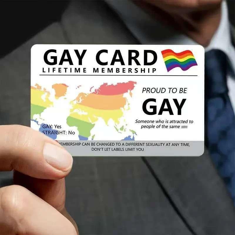 1 ks Prideová členská karta doživotní členství LGBTQ+ - Nepřilnavá PVC karta ve stylu gay průkazu, Suvenýr pro jednotlivce a spojence LGBTQ+