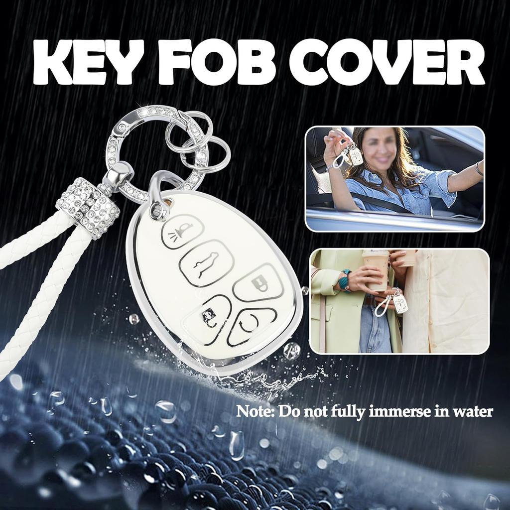 Bling Car Key Fob Cover Compatible With 5 Button,TPU Key Fob Case With Keychain,Car Accessories Key Fob Protector(For Chevroiet 5)