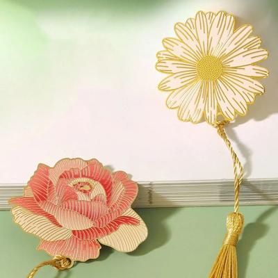 1 szt. Kwiat liść zakładka mosiężny metalowy klips do książki szkolne materiały papiernicze prezent znak paginacji czytanie pomoc szkolne materiały biurowe