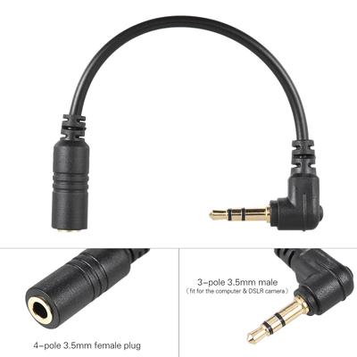 Kabel adaptéru mikrofonu Smartphone Mobilní telefon Mikrofon Adaptér mikrofonu k počítači PC DSLR fotoaparátu