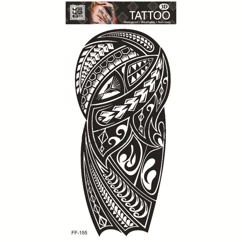 Yuanhua Waterproof Wolf Head Totem & Arabic Text Tattoo Stickers