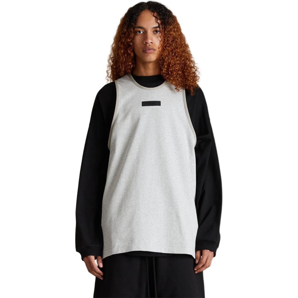 Fear of God Essentials Heavy Jersey Tank Top Light Heather Grey Men Tops 125SP242046F