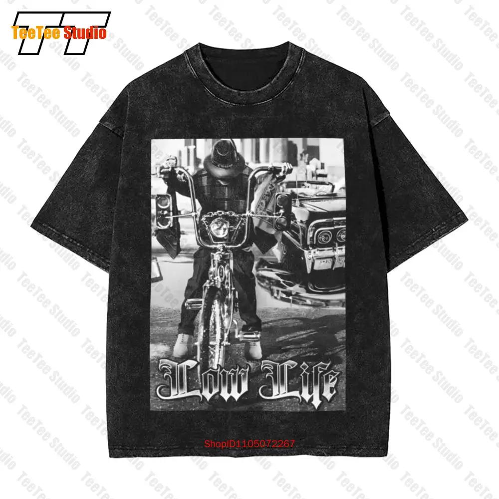 Low Rider Bike Chicano Mens Heavyweight Vintage Oversized TShirt Print On Shaka Wear M S