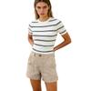 Women's Cotton And Linen Shorts, With Pockets, Soft Button Closure, Zipper, Slim Fit.
