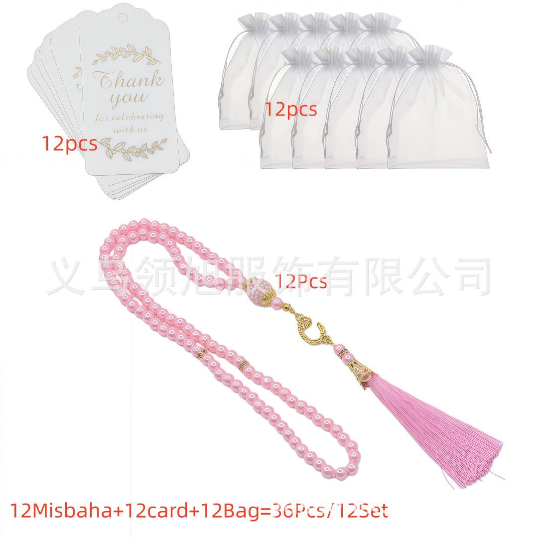 Elegant 6mm Simulated Pearl Tassel Beaded Bracelet with 99 Beads 6mm 99 Beads