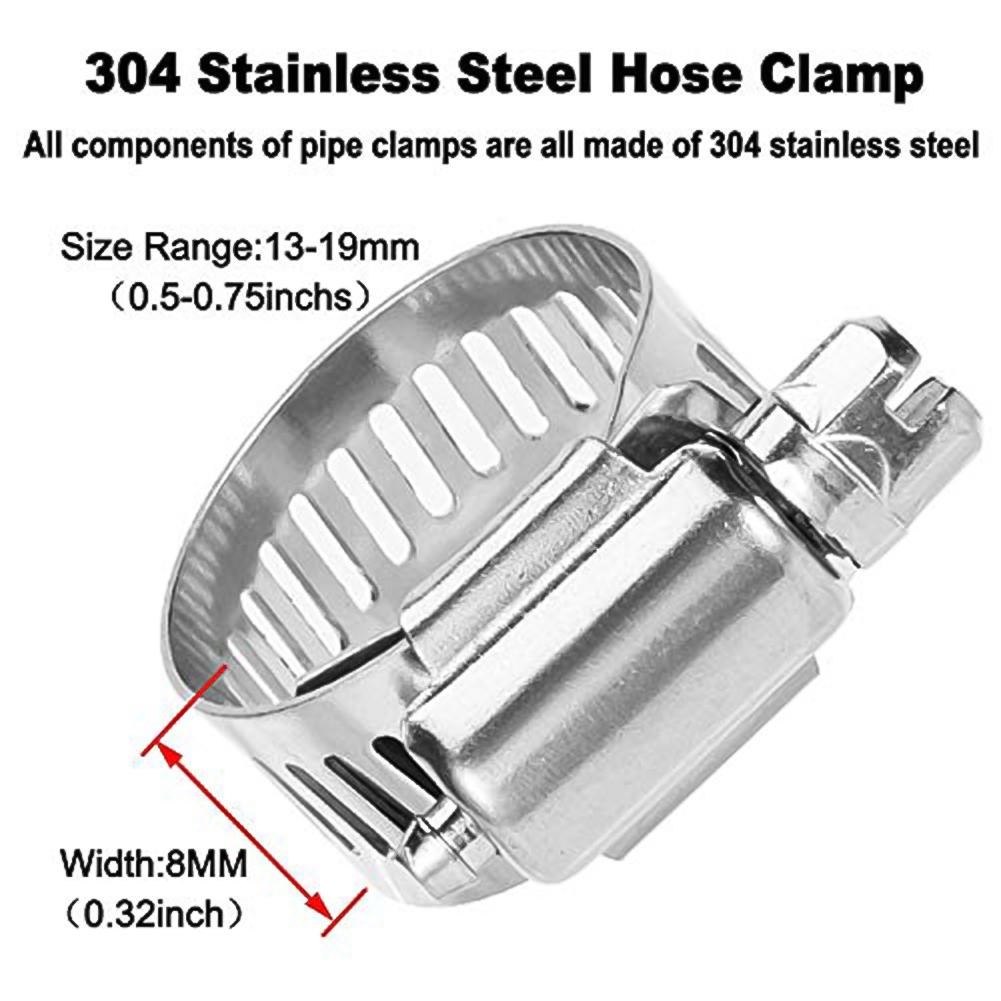 3-Way Hose Connector Y Splitter 8/10mm For Joinery Faucet Air Water Gas Hose Connector With Stainless Steel Ring Clamp