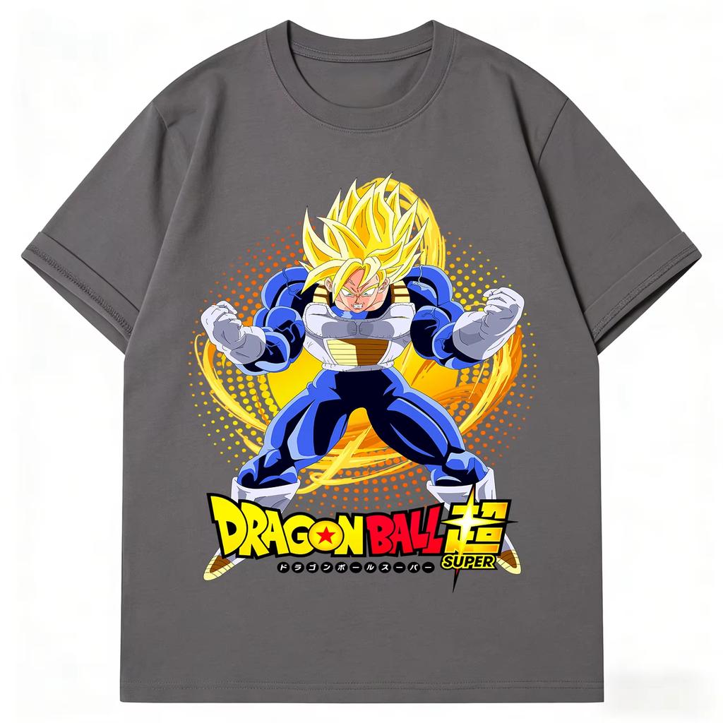 Dragon Ball Vintage Super Saiyan Goku Battle Armor Print Pure Cotton Men T-Shirt Unisex Casual Streetwear 2026 Summer Tee