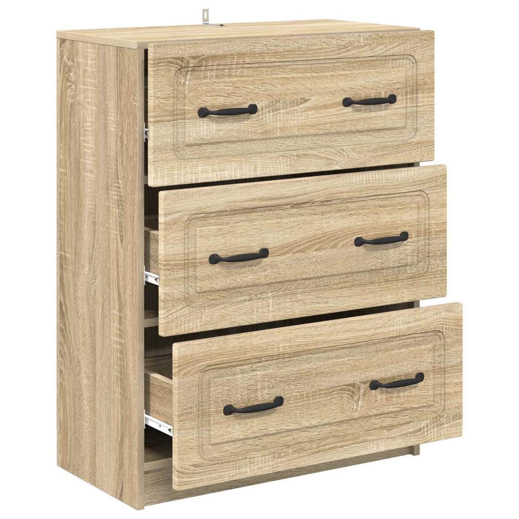 Drawer Cabinet In Sonoma Oak Finish 66 X 34.5 X 87 Cm Particleboard