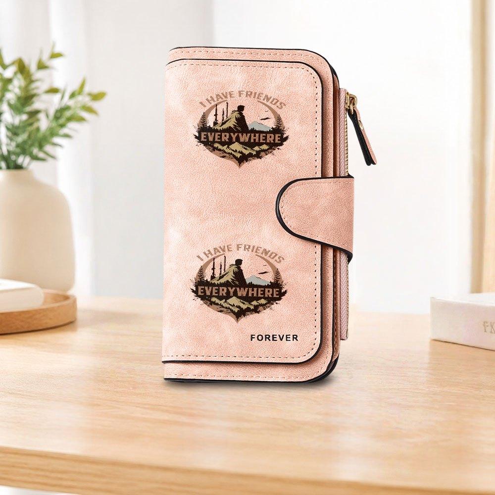 Mountain pattern long zipper wallet, large-capacity card holder, unisex clutch bag, stylish zippered coin purse, suitable for daily use, a great gift