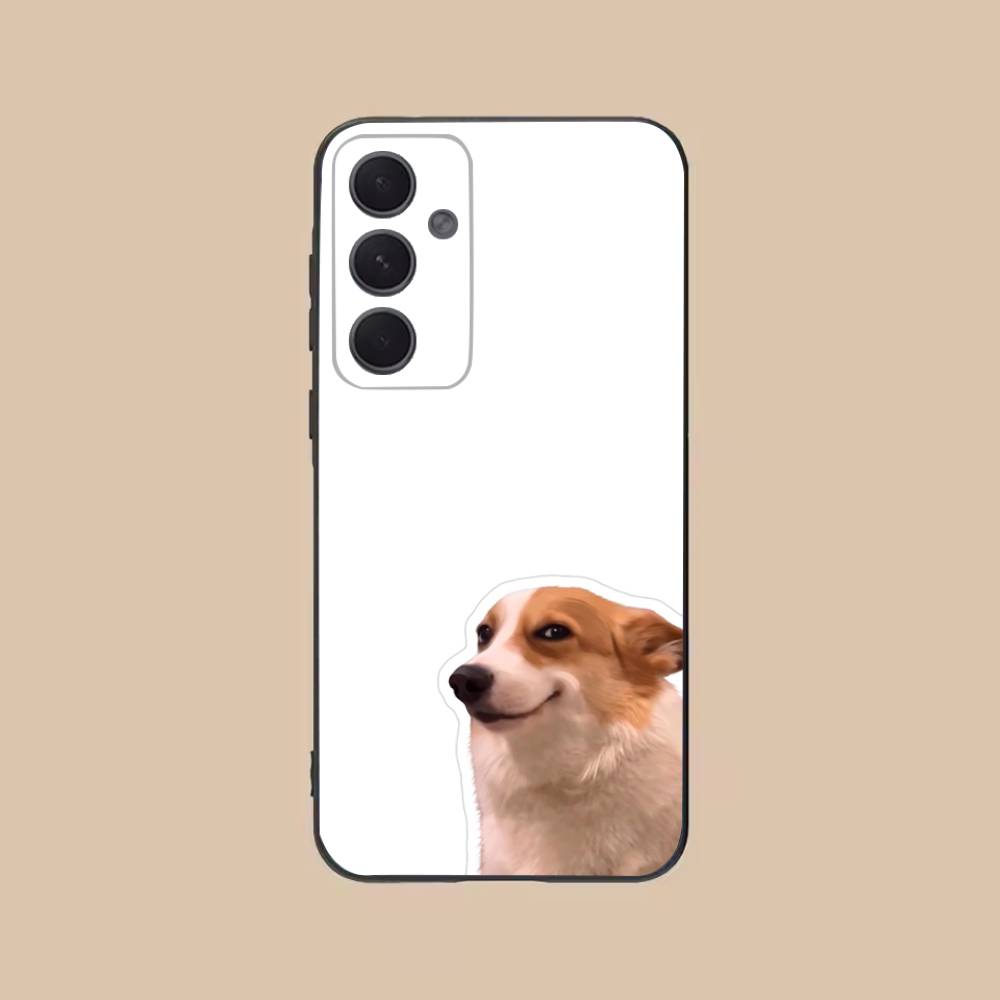 Viral Dog Phone Case For Samsung S25,24,21,22,23,20,S30,Ultra,Plus,Fe,Lite,Note,5G Black Cover