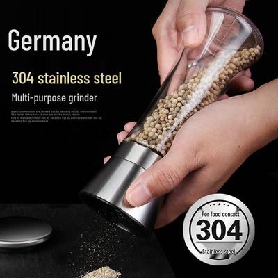 Manuelle Mühle aus 304 Edelstahl für Pfeffer, Sesam, Kreuzkümmel und Meersalz