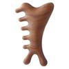 Golden Sandalwood Massage Comb 4-in-1: Meridian Comb, Gua Sha Tool, Scalp Massager.
