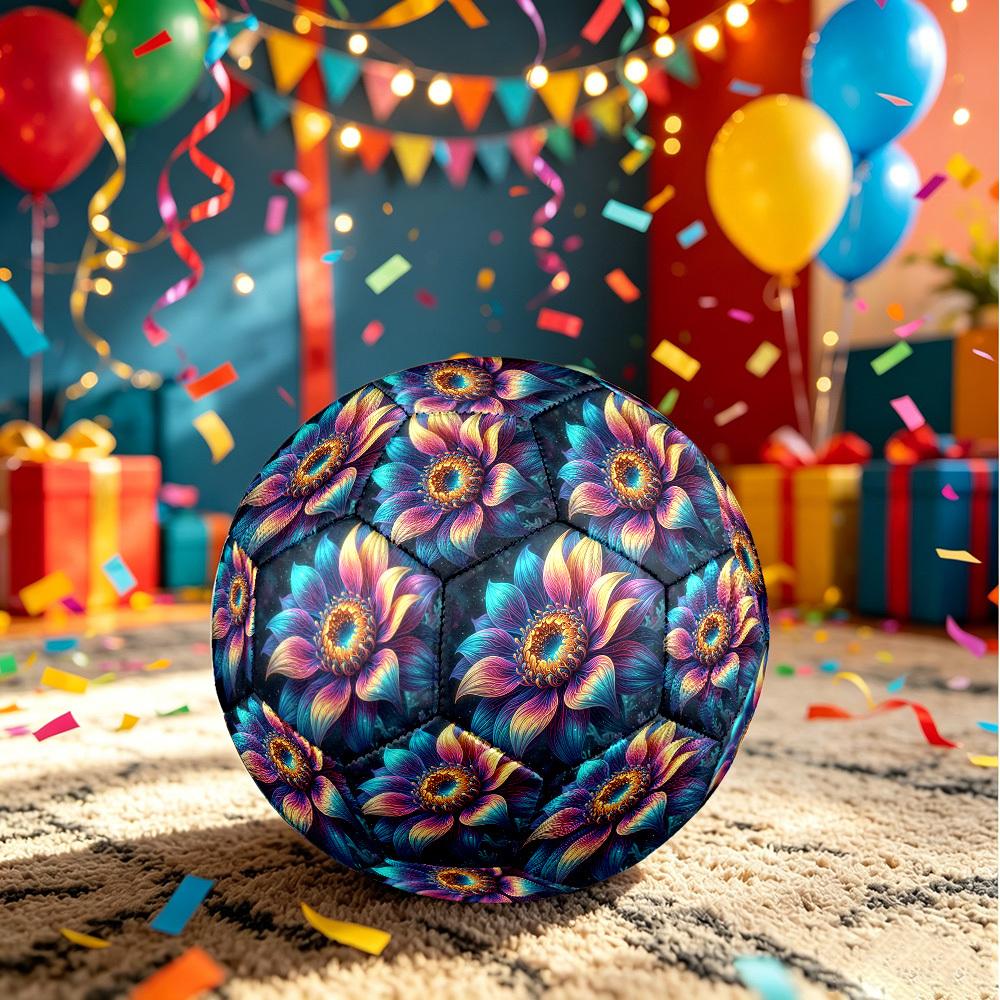 1pc Colorful Bloom Size 5 Soccer Ball Professional Match Training Football Indoor &Outdoor Sports Ball Training Ball Lightweight Durable y21