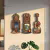 Langlebige Holz-Wandkunst 3 Stück Hawaiianisches Tiki-Hängeschild, Tropische Surf-Küstenkunst, Dekorative Exquisite Plakette für Heimbar, Terrassen-Dekor & Feiertag