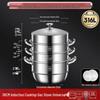 316 Stainless Steel High-Rise Steamer Pot, Extra Thick, Food-Grade, Large Capacity, Versatile 3-4 Layer Soup Pot
