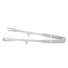 Kitchen Tong with Tip 316 Stainless Steel Anti Slip BBQ Grill Tong with Fork for Steak Meat Vegetables Cooking Serving