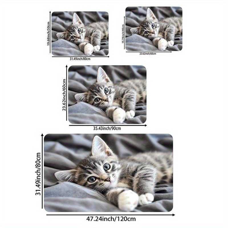 1Pcs Anti Fatigue Kitchen Rugs,Cute Cat Print Waterproof Non-Slip Thick Cushioned Kitchen Mat Heavy Duty Comfort Standing Mat for Kitchen