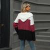 New Loose Color Splicing Zipper Hooded Long Sleeved Blouse Autumn and Winter Top Women Casual Simple Fashion Elegant Office Women's Clothing