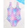 Costume da bagno intero per bambina, carino, con stampa colorata di cartoni animati, senza maniche, costume da bagno estivo per bambini, da spiaggia