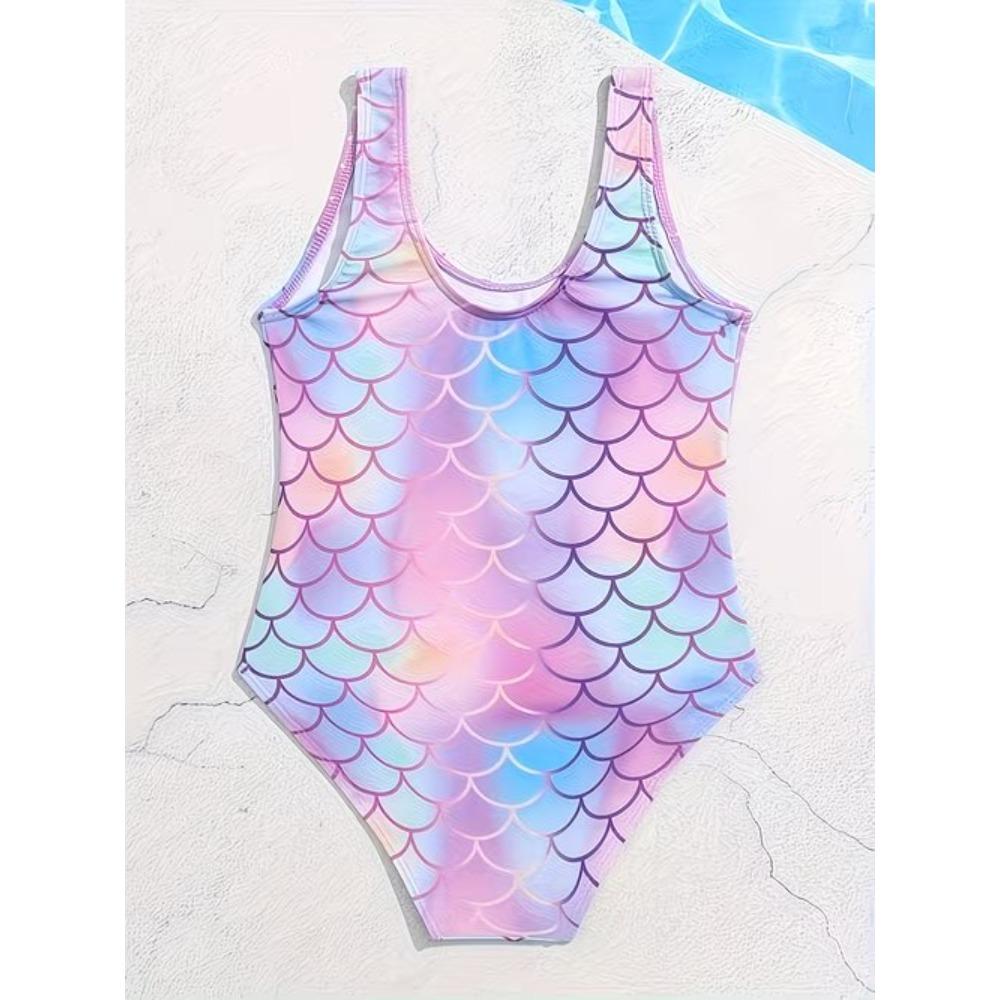 Costume da bagno intero per bambina, carino, con stampa colorata di cartoni animati, senza maniche, costume da bagno estivo per bambini, da spiaggia