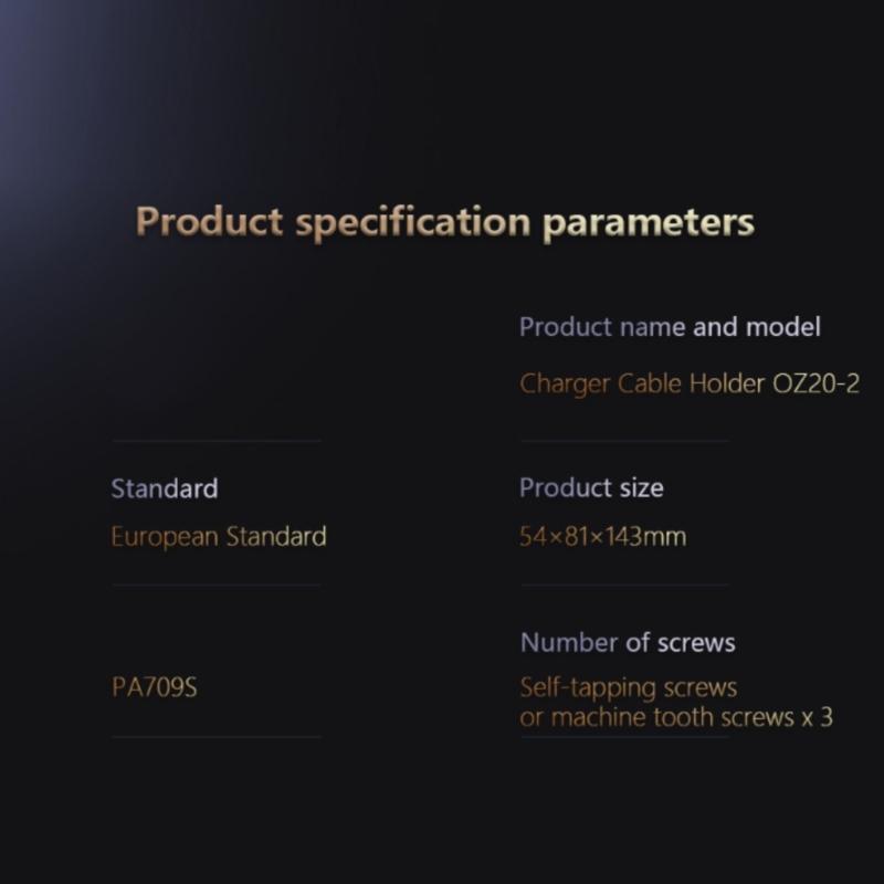 Prostorově úsporný elektrický vozidlo nabíjení Typ 2 Nástěnný organizér Držák Zásuvka pro bezpečné a úhledné uložení kabelu