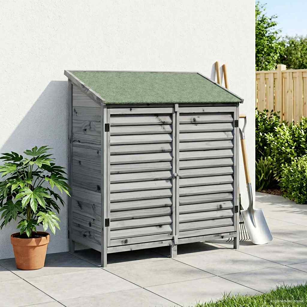Garden Shed Gray 106 x 56 x 113.5 cm Solid Spruce Wood