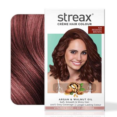 Crema Colorante Permanente per Capelli 4.6 Castano Rossiccio 120 ml Confezione da 1 Lunga Durata Copertura dei Capelli Grigi