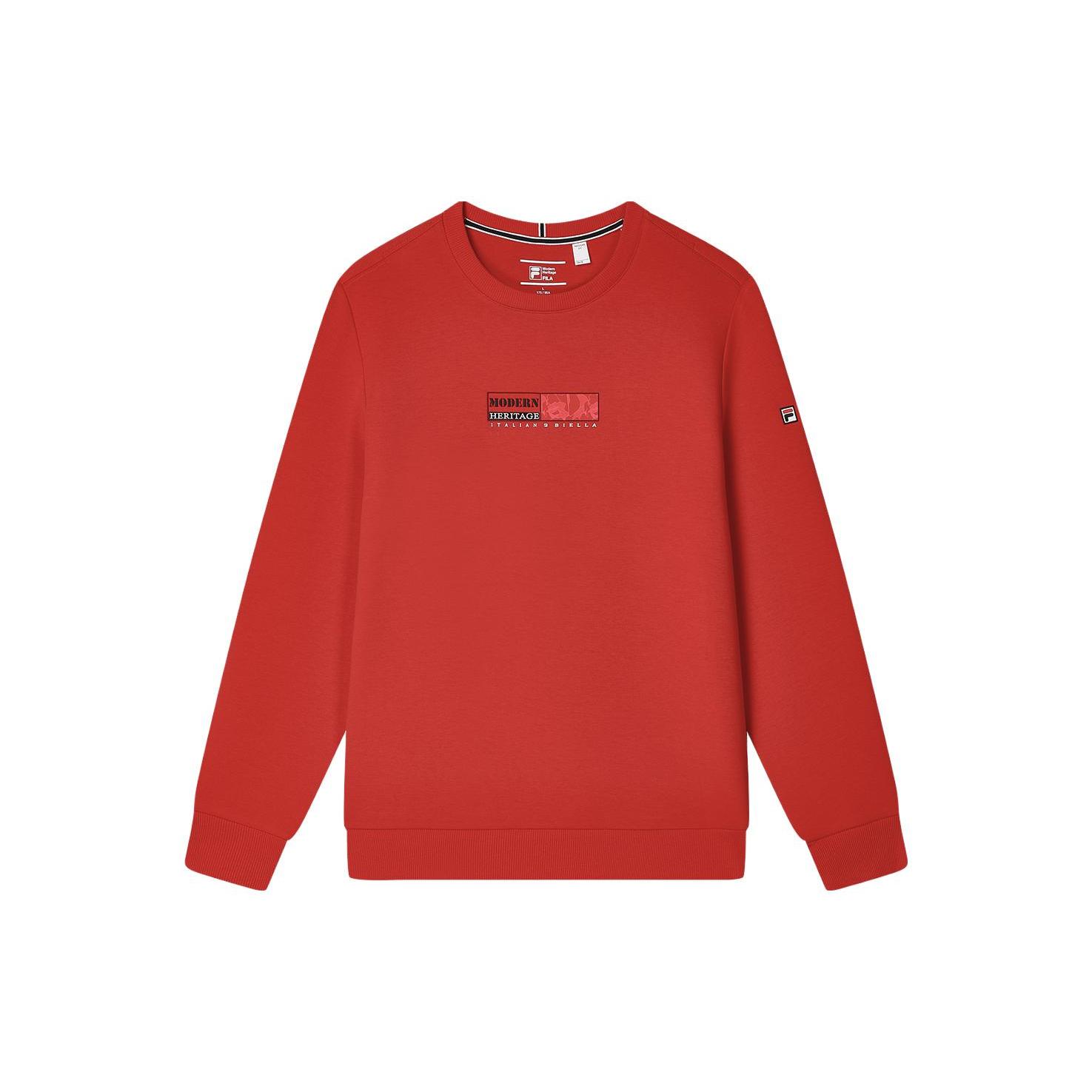 FILA Sweatshirts Men s Legend Red Crew Neck Moderate Regular F11M341207F-RD 2XL