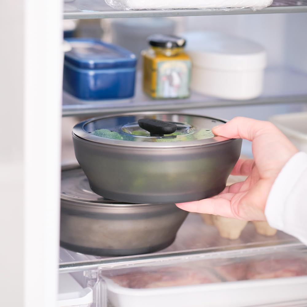 Meyer Anyday Cookware 18cm Shallow Black Recipe Anyday Microwave Glass Storage Container with for and Food Dish, [Includes Book]. Dish, Lid, Steaming,