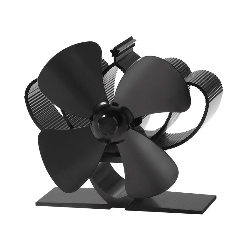 4 Blade Mini Fireplace Fan Heat Powered Stove Fan Log Wood Burner Eco Quiet  Heater Winter Home Warm Efficient Heat Distribution