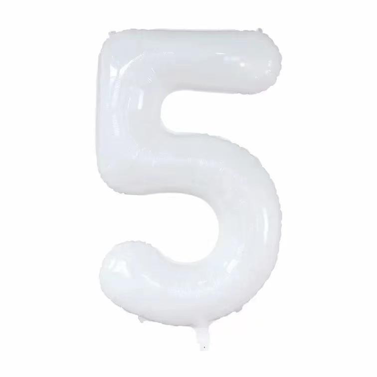 32'' White Large Number Balloon for Children's First Birthday Outdoor Decor