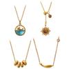 Fashion Trend Dolphin Sunflower Clavicle Chain Simple Niche Stainless Steel Retro Necklace