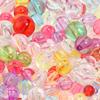 50-100pcs/lot Transparent Acrylic Round Beads Mixed Color Loose Beads For DIY Bracelets Necklace Jewelry Making Accessories