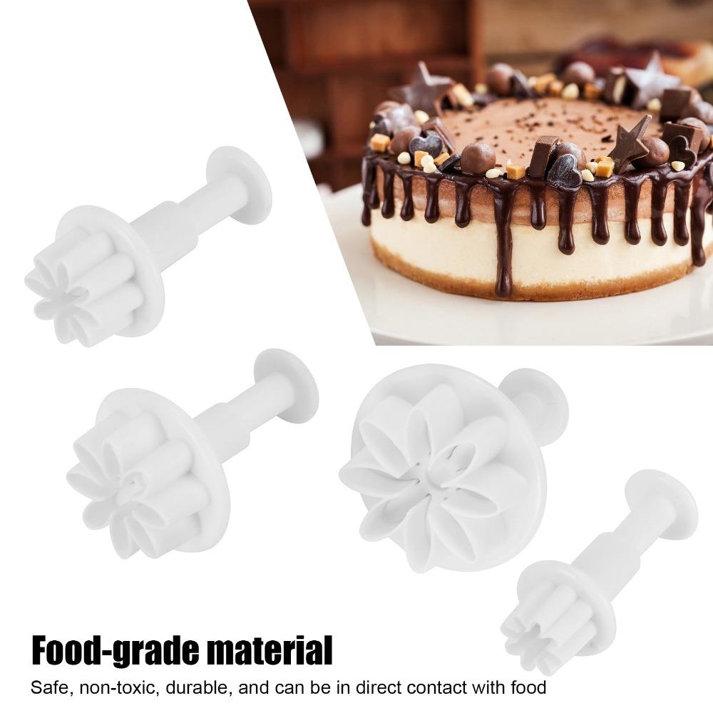 8pcs Daisy Pattern Cookie Cutter PP Flower Plunger Cutter Cute Biscuit Cutter Mold Summer Baking