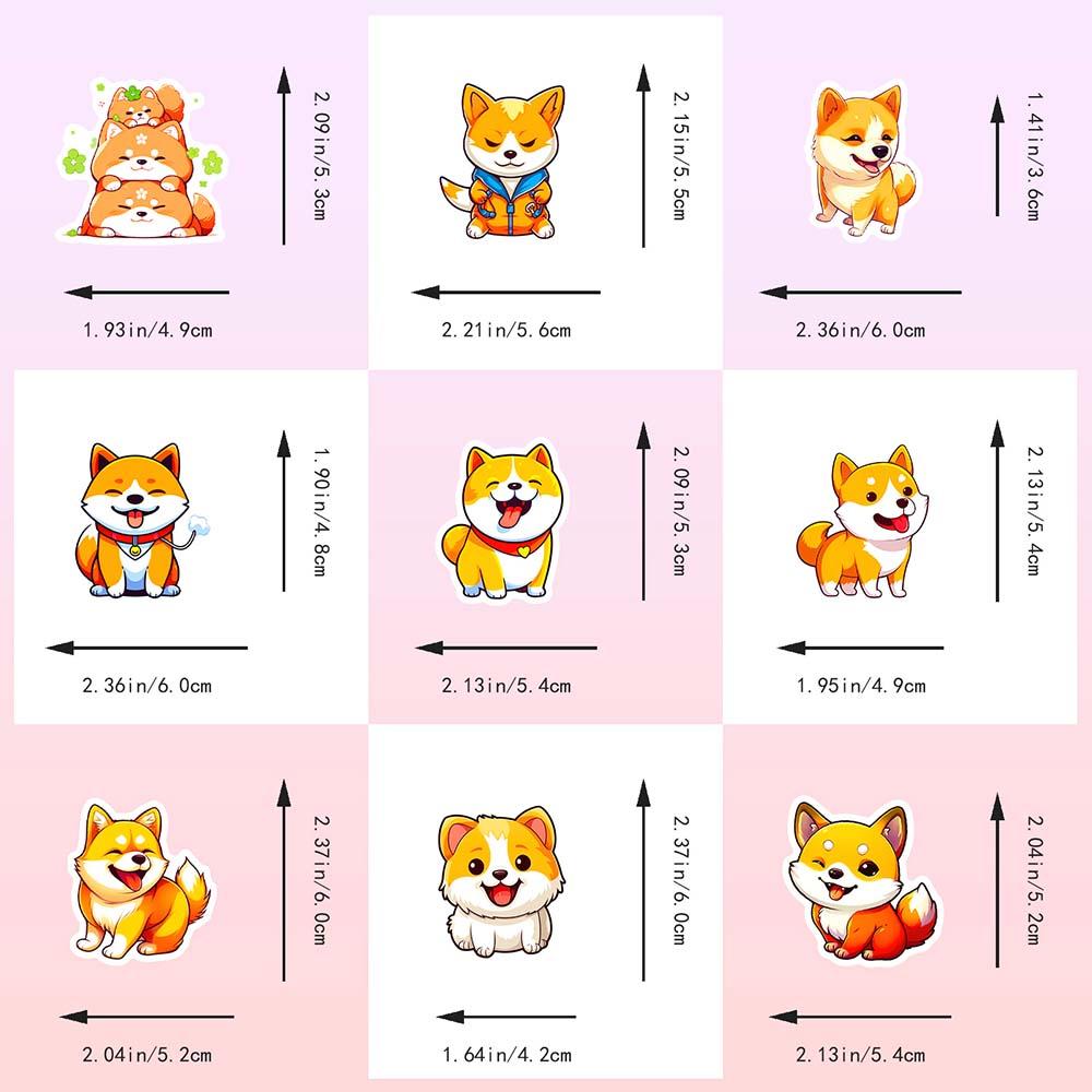 10/50pcs Cute Funny Dog Stickers Shiba Inu Sticker Shiba Graffiti Stickers for DIY Luggage Laptop Skateboard Motorcycle Bicycle Stickers