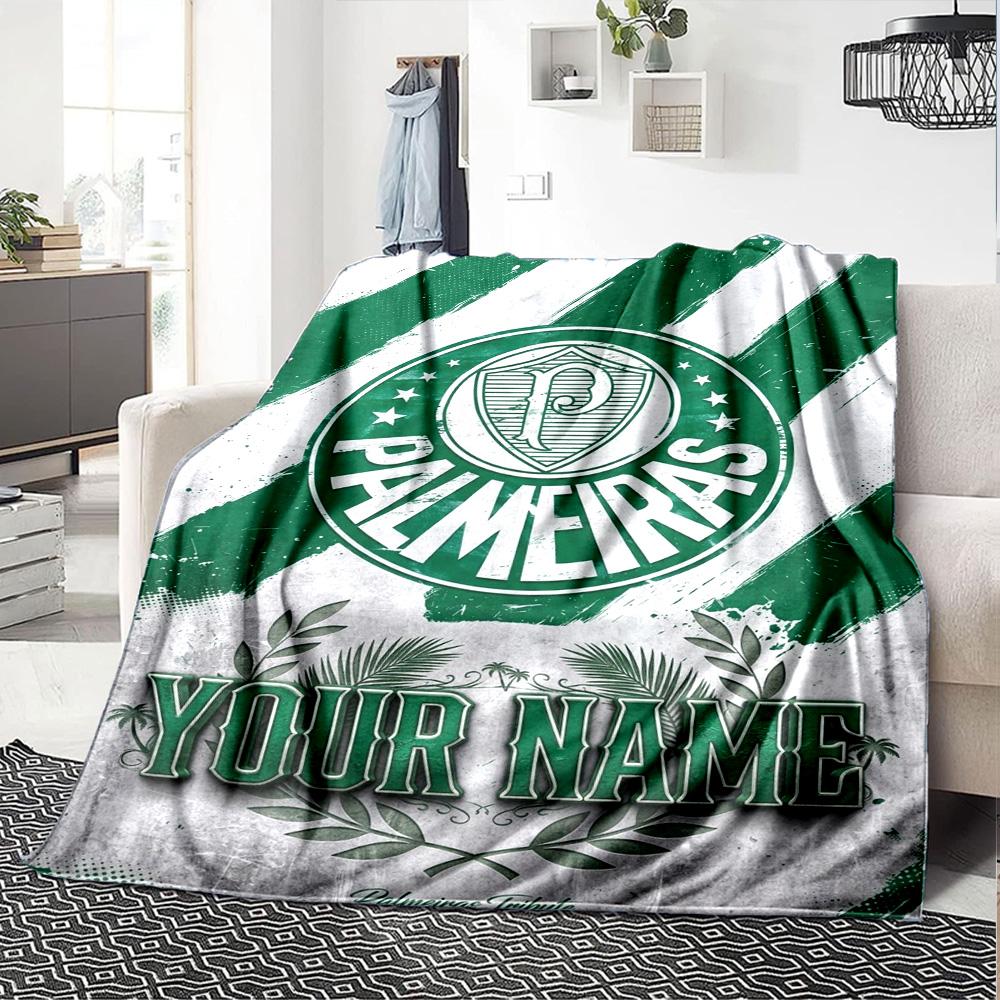 Name Custom SE Palmeiras Print Flannel Blanket High Quality Warm Comfortable Cover for All Seasons Perfect for Gifts Home Decor