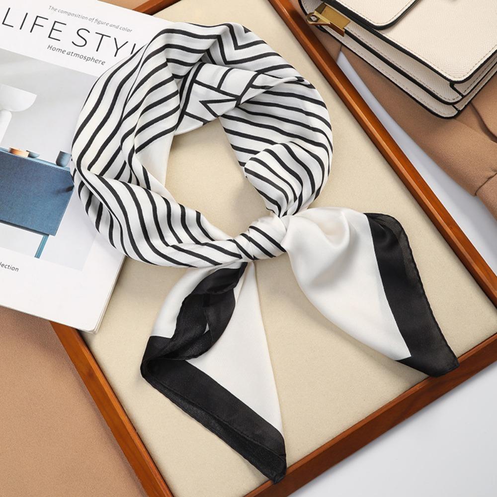 Square Hair Scarf Double Sides Neckerchief Fashion Silk Scarf  Gift