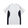 Herren Lockeres Patchwork Kurzarm T-Shirt mit Kontrastfarben Vin