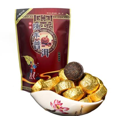 200g Pu-Erh Ripe Tuocha Golden Bag Pu'er Black Tea Mini Tea Cake Health Benefits
