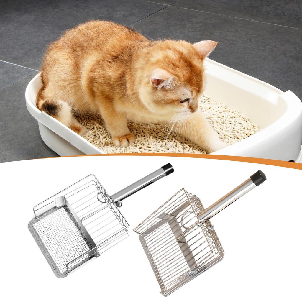 Cat Litter Scoop Scooper Metal for Most Litter Box Pet Accessories Easy to Clean Efficient Stainless Steel Lifter Sifting