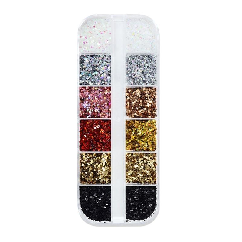 1mm Mini Sparkling Star Nail Glitter Sparkling Love Nail Decoration Nail Salon Design Cute Accessories DIY Nail Art Design
