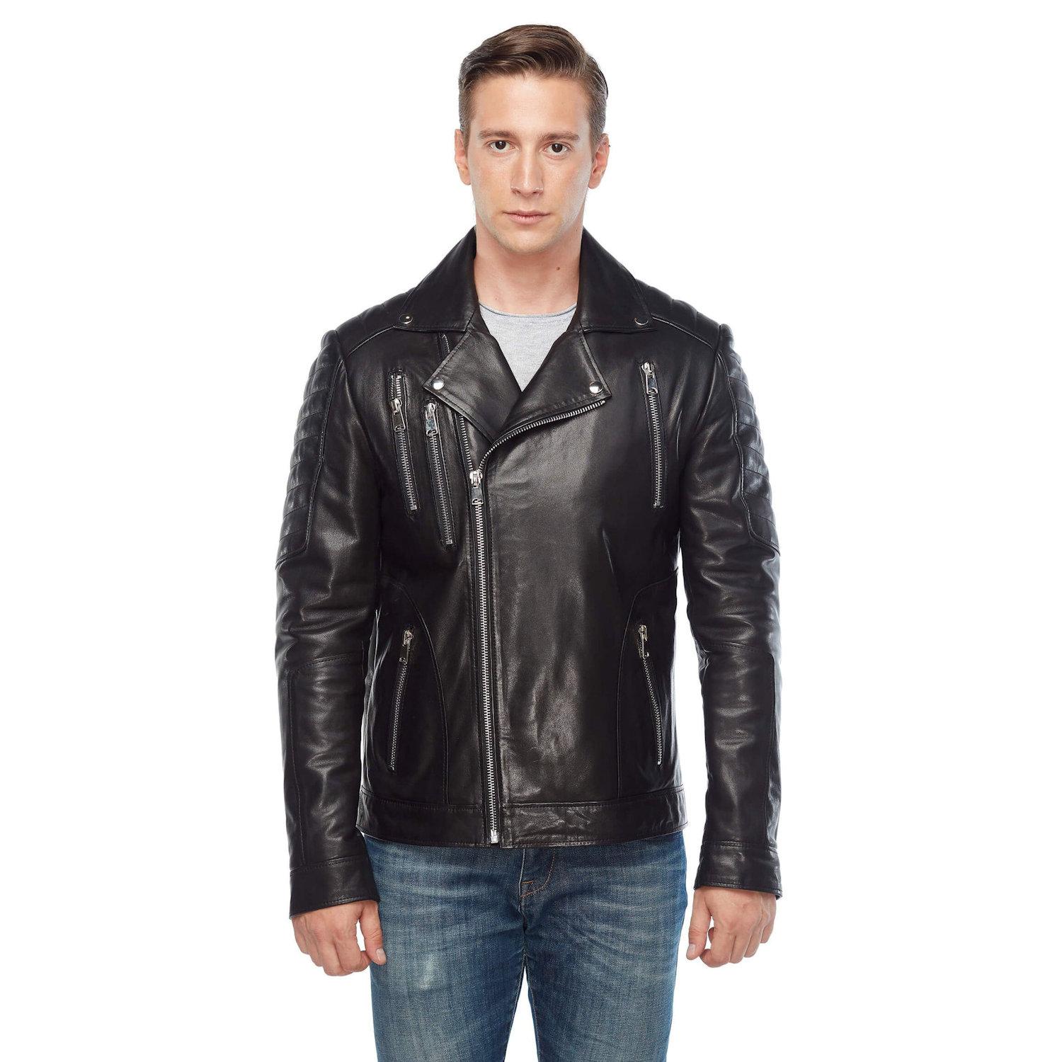 

Куртка Casto Biker из натуральной кожи XS чёрный