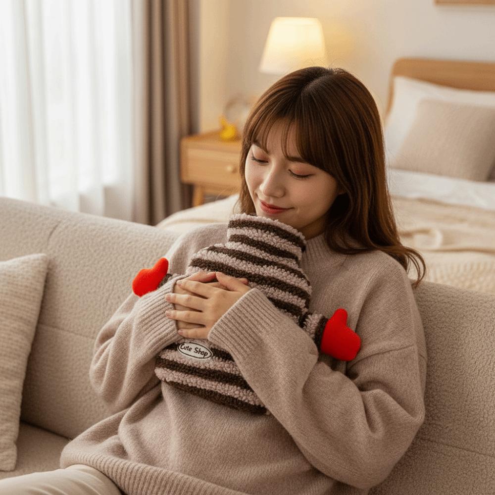500/1000ml Hot Water Bag Cartoon Hand Warmer Water-filling Hot-water Bottle  Keep Hands Feet Warm